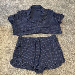 Navy Polka Dot Pajama Set